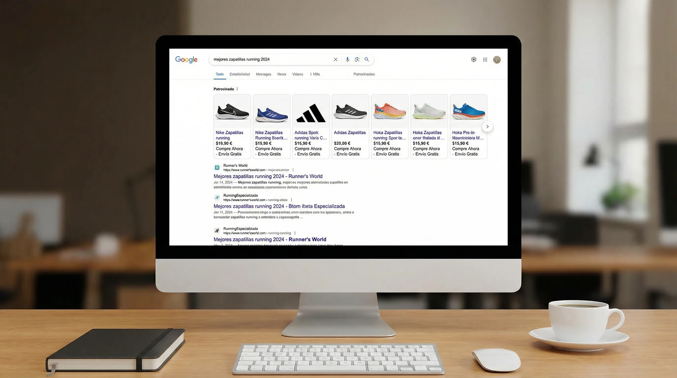 Búsquedas en Google con anuncios activos